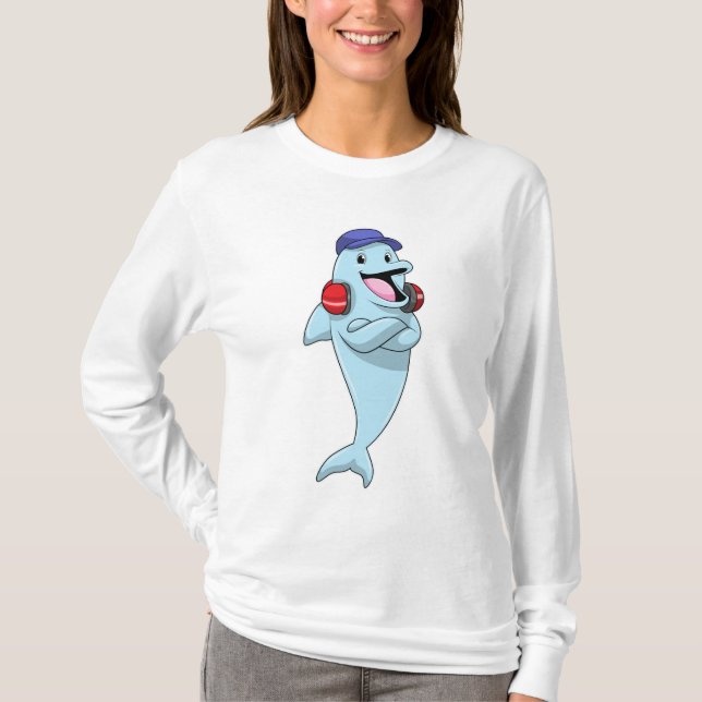 Camiseta Golfinho em Ouça música (Frente)