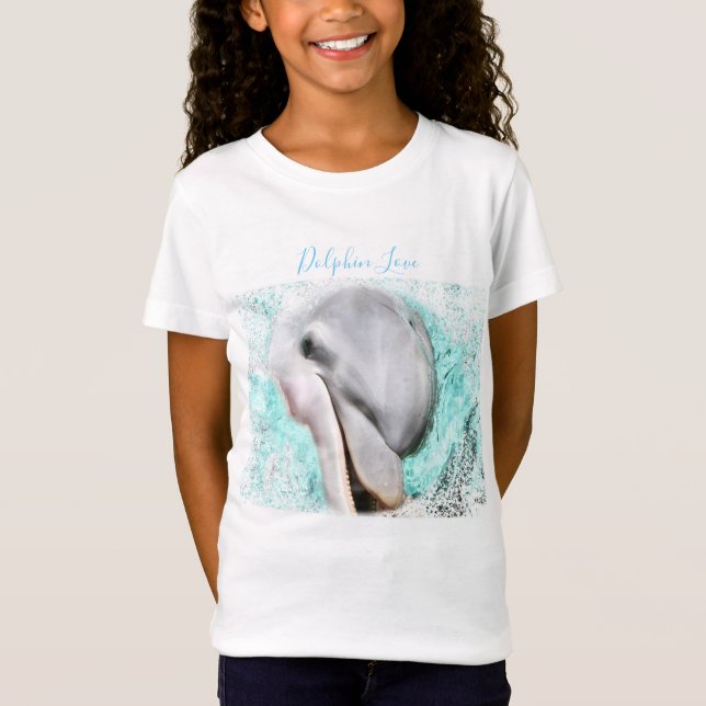 Camiseta Golfinho Feliz de Amor de Golfinho (Frente)