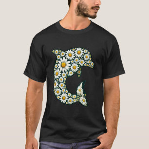 Camiseta Golfinho Flor de Margarida Jardinagem Floral