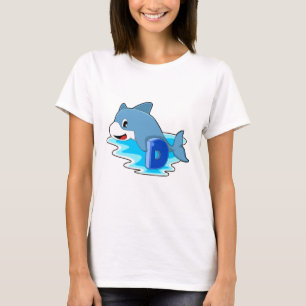 Camiseta Golfinho Nadando com Letra