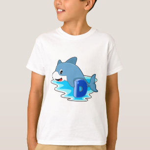 Camiseta Golfinho Nadando com Letra