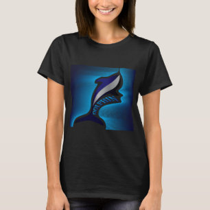Camiseta Golfinho nadando pelas ondas do mar