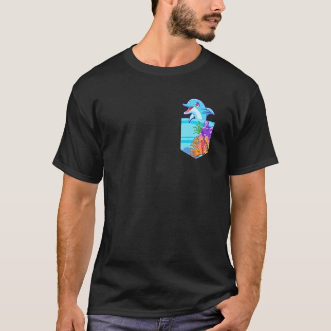Camiseta Golfinho no bolso de bolso (Frente)
