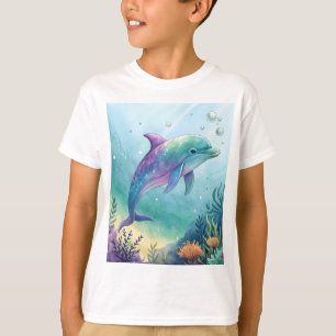 Camiseta Golfinho pintado à aguarela