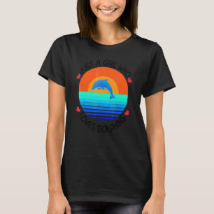 Camiseta Golfinho Rosa Apenas Uma Menina Que Ama A Juventud