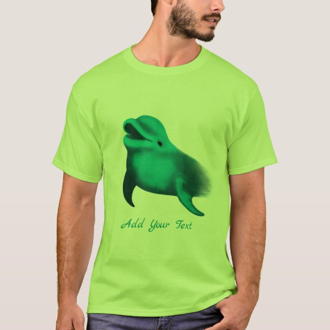 Camiseta Golfinho Sortudo - Adicione seu texto (Frente)