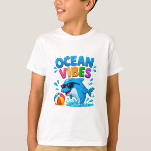 Camiseta 🐬 Golfinho Tropical de Verão Gráfico Para Criança