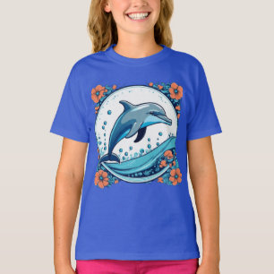 Camiseta Golfinhos bonitos saltando no oceano T-Shirt