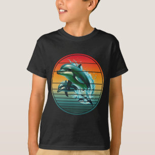 Camiseta Golfinhos de Golfinho Vintage Oceano Criatura Mari