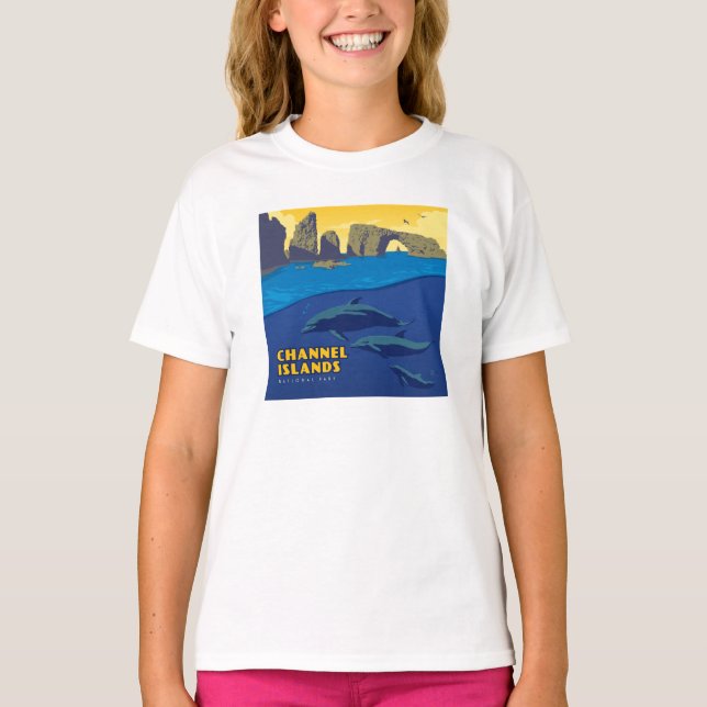 Camiseta Golfinhos do Parque Nacional das Ilhas do Canal (Frente)