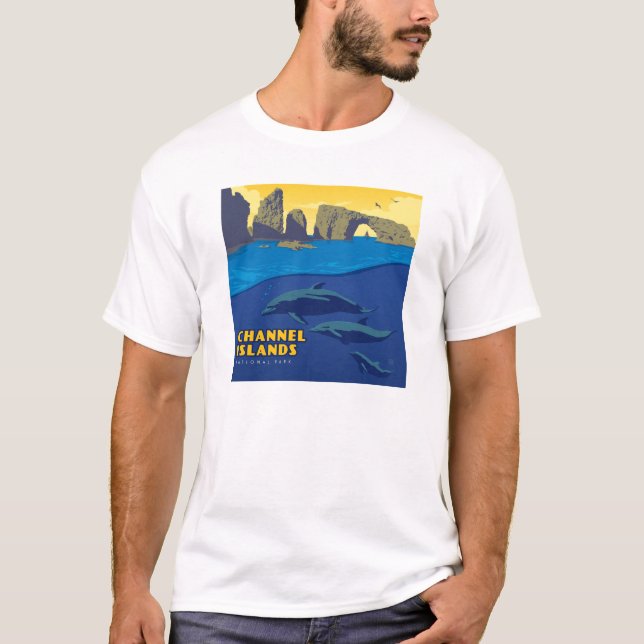 Camiseta Golfinhos do Parque Nacional das Ilhas do Canal (Frente)