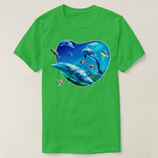 Camiseta Golfinhos submarinos 2 (Frente do Design)