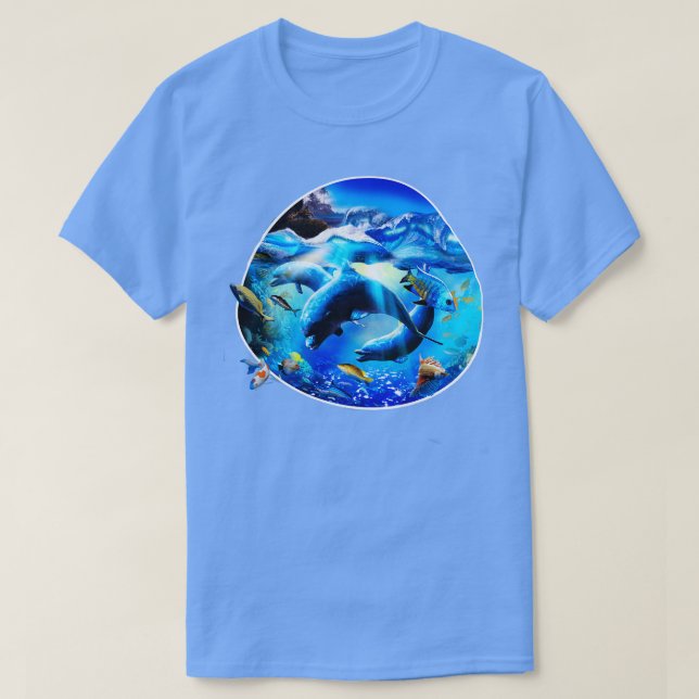 Camiseta Golfinhos submarinos 4 (Frente do Design)
