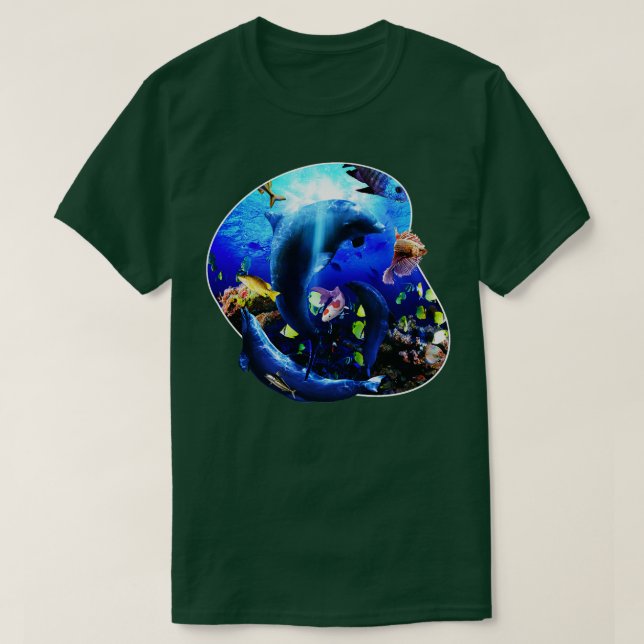 Camiseta Golfinhos submarinos 5 (Frente do Design)