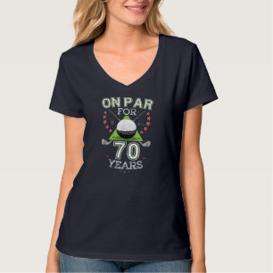 Camiseta Golfista De Aniversário De 70 Engraçado No Par Por