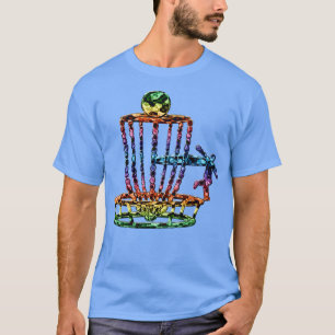 Camiseta Golfista de Disco Abstrato Colorido