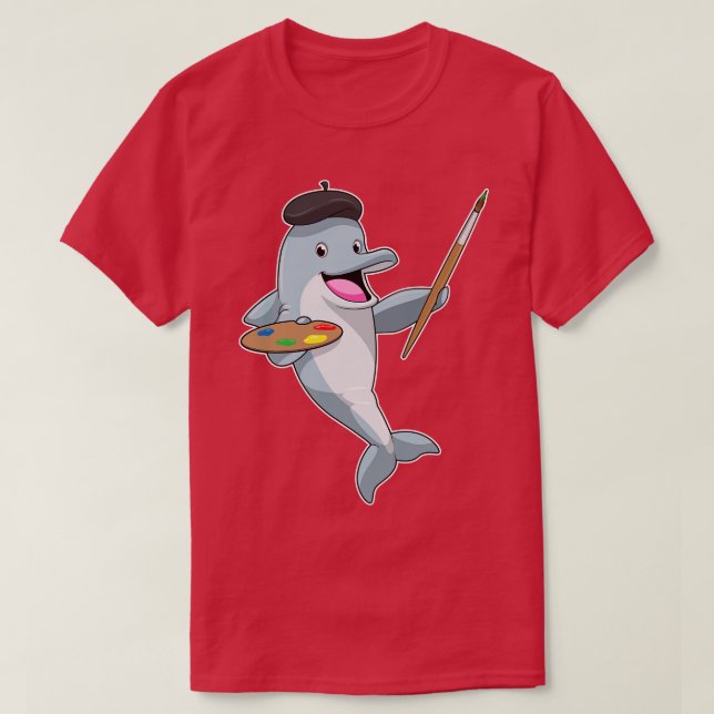 Camiseta Golfo como Pintor com Pincel Cor (Frente do Design)