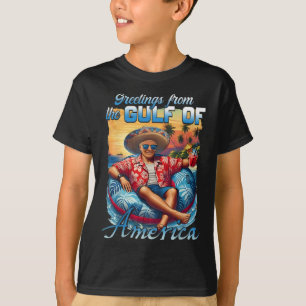 Camiseta Golfo Da América Dos Eua Trump Saudação Do Patrio