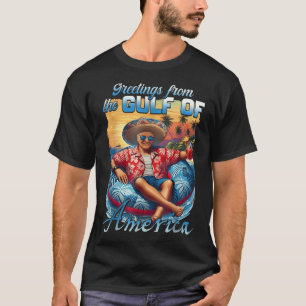 Camiseta Golfo Da América Dos Eua Trump Saudação Do Patrio