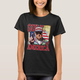Camiseta Golfo Da América Dos Eua Trump Saudação Do Patrio