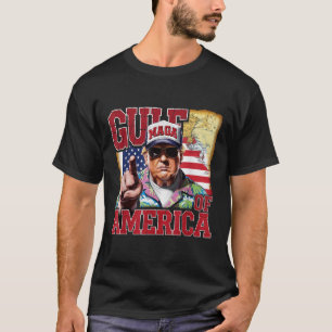 Camiseta Golfo Da América Dos Eua Trump Saudação Do Patrio