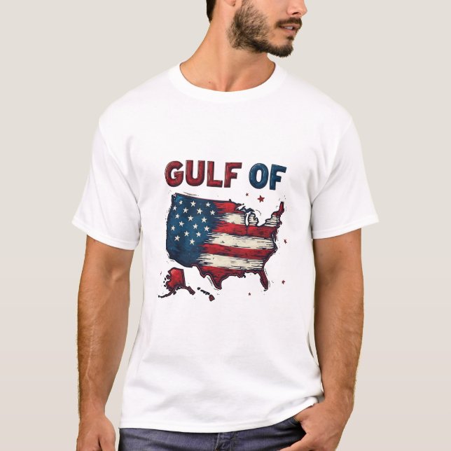 Camiseta Golfo da América Mapa Trump EUA Golfo do México (Frente)