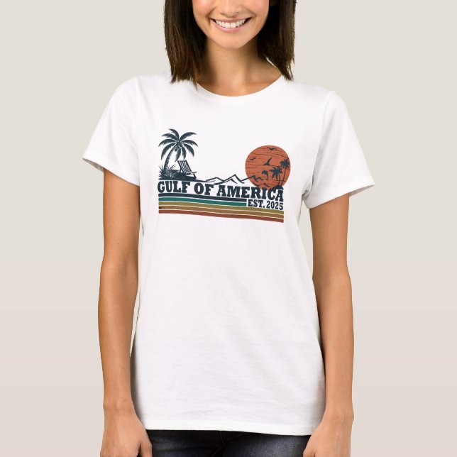 Camiseta Golfo da América vintage bandeira patriótica ameri (Frente)