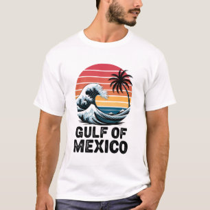 Camiseta Golfo do México - Design de Onda Retrosolar