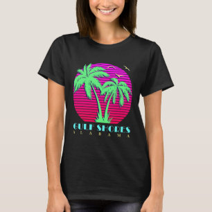 Camiseta Golfo Pérsico Albânia 80s Palm Trees Verão Sunset