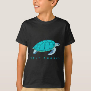 Camiseta Golfo Pérsico Albânia Blue Watercolor Sea Turtle