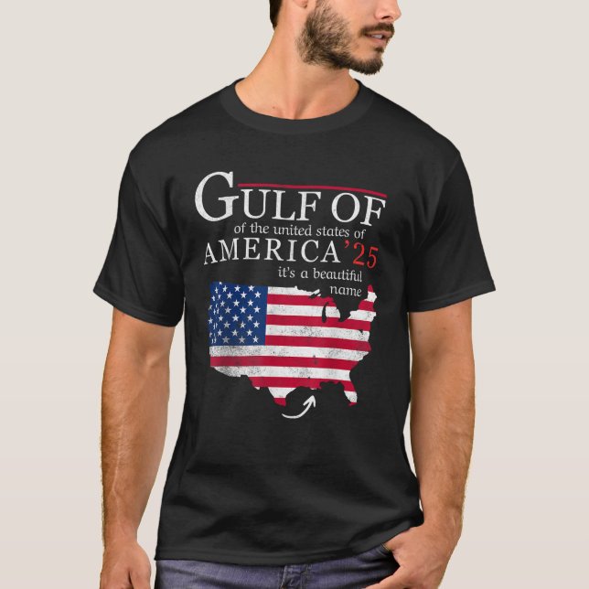Camiseta golfo retrô americano Funny Golfo do México julho (Frente)