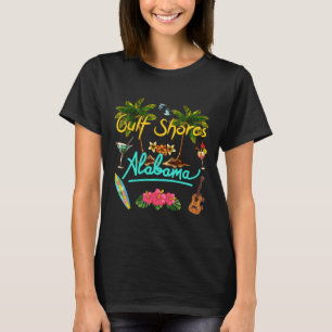 Camiseta Golfo Shores Alabama Beach Summer Palm Sun Set Pal