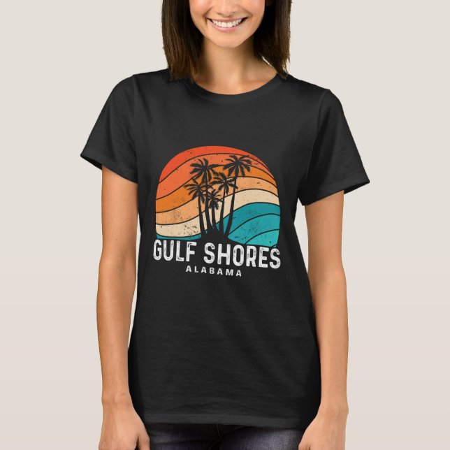 Camiseta Golfo Shores Alabama Palm Tree Beach Souvenir (Frente)