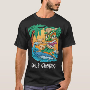 Camiseta Golfo Shores Alabama Palm Tree Surfing Beach Vacat