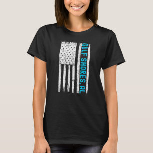Camiseta Golfo Shores Alabama Souvenirs Bandeira Mulheres