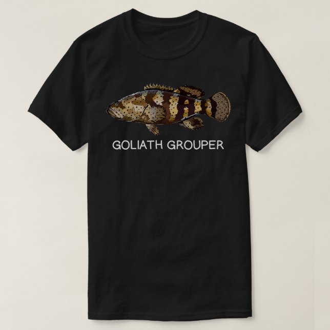 Camiseta Golias Grouper Saltwater Game Fish (Frente do Design)
