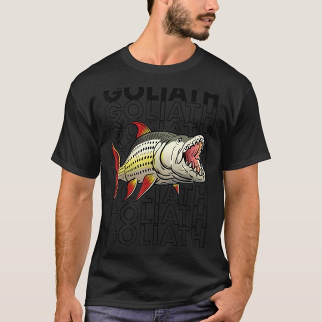 Camiseta Goliath Tigerfish Peixe 80's Monstro Aquarista (Frente)
