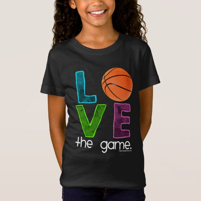 Camiseta Golly meninas: Basquetebol - ame o jogo (Frente)