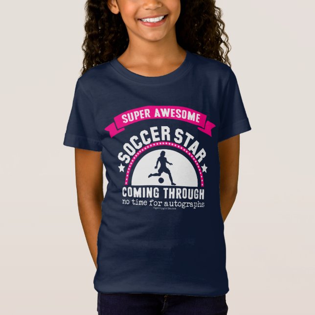 Camiseta Golly meninas: Estrela de futebol impressionante (Frente)