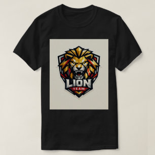 Camiseta Golpe de Leão Geométrico: Emblema Moderno de Equip