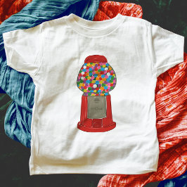 Camiseta Goma-Bolha de Doces de Máquina Vermelha