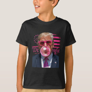 Camiseta Goma de Mascar Rosa Engraçada Donald Trump 4 de Ju