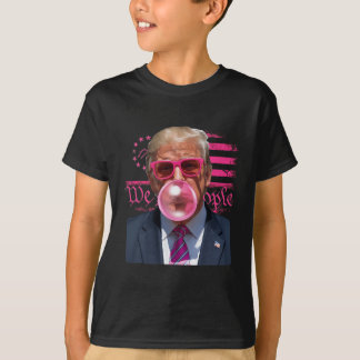 Camiseta Goma de Mascar Rosa Engraçada Donald Trump 4 de Ju