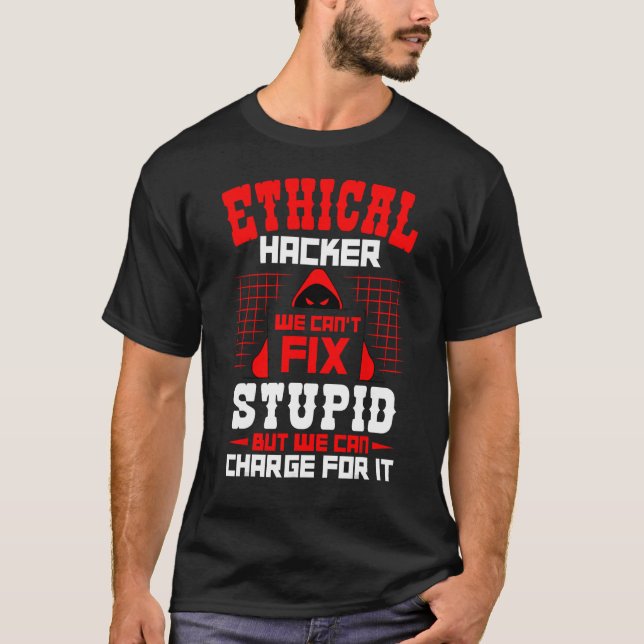 Camiseta Goma-laca de Hacker Ético, Cyber-Roupa (Frente)