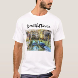 Camiseta Gôndolas Coloridas de Veneza Pintura