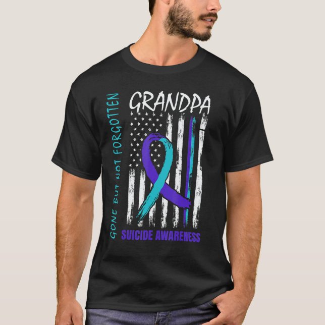 Camiseta Gone But Not Forgotten Grandpa Suicide Awareness F (Frente)