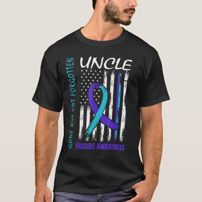 Camiseta Gone But Not Forgotten Uncle Suicide Awareness Fla (Frente)