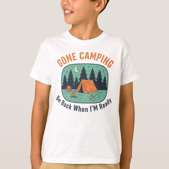 Camiseta Gone Camping Funny  (Frente)