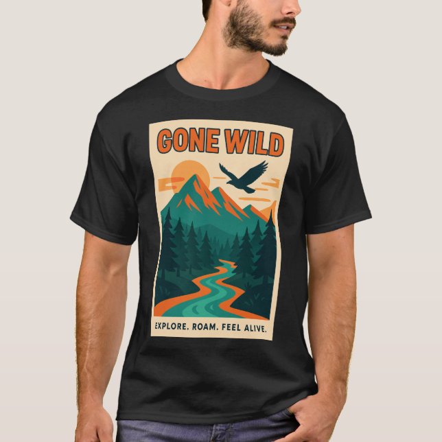 Camiseta Gone Wild | Retro Mountain Adventure (Frente)