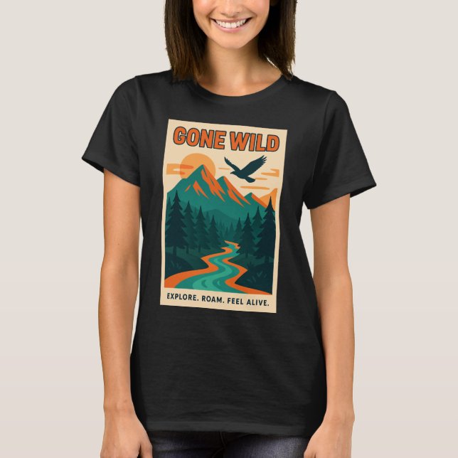 Camiseta Gone Wild | Retro Mountain Adventure (Frente)